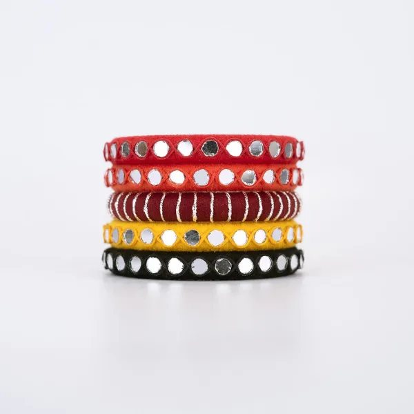 Vamika Mini Mirrorwork Gotapatti Thread Navratri Bangles